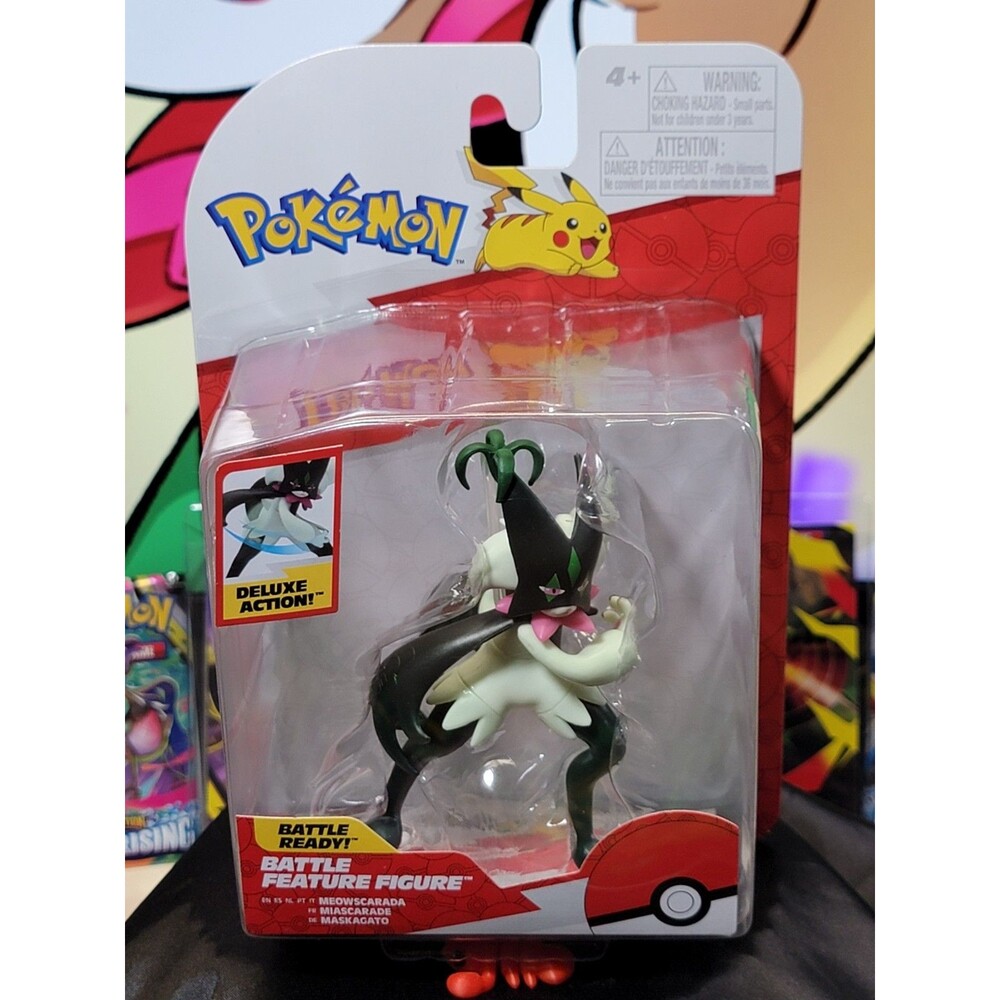 Jazwares Pokemon Battle Feature Meowscarada 4" Deluxe Action Figure 2025 NEW